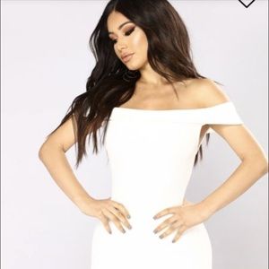 White strapless fashion nova dress
